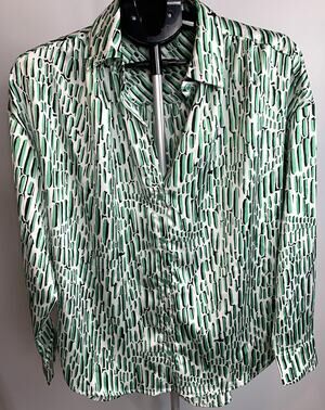 Jodiful Women's Long Sleeve Blouse - Small - Green